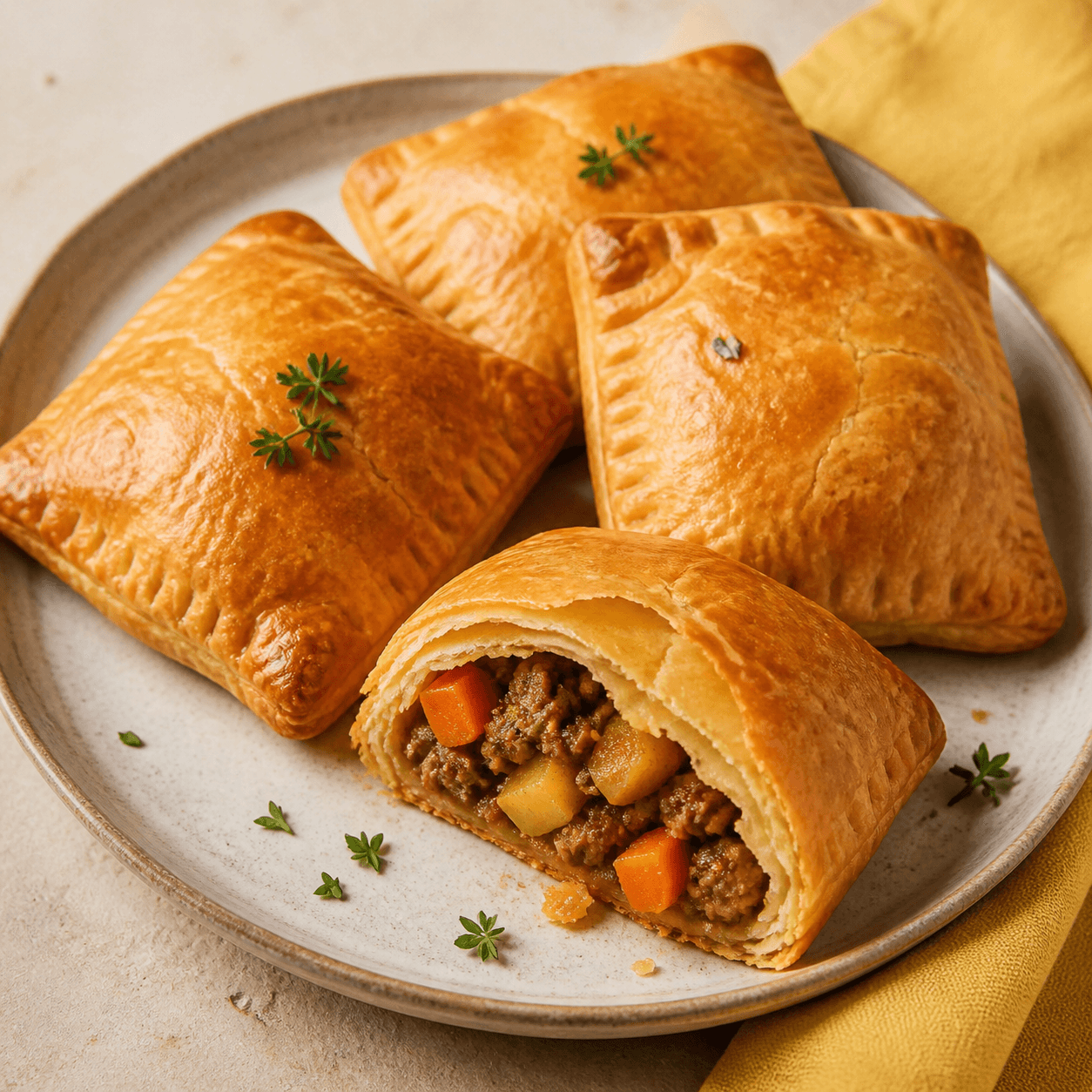 Freshly baked Nigerian meat pies